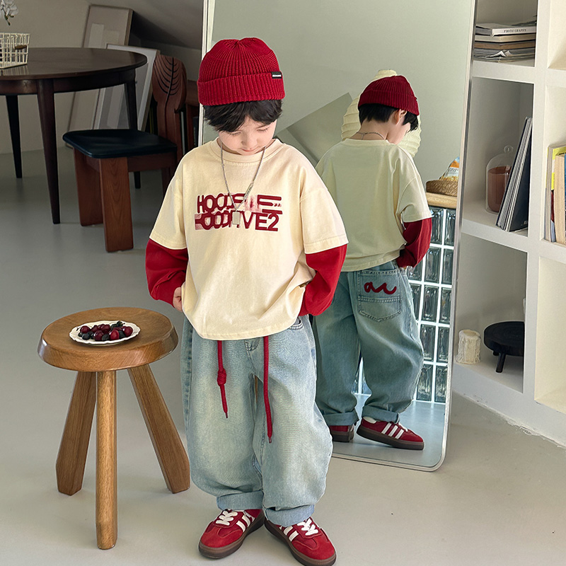 娇娃布迪男童打底衫春秋长袖t恤儿童秋装韩版小童上衣纯棉秋季潮