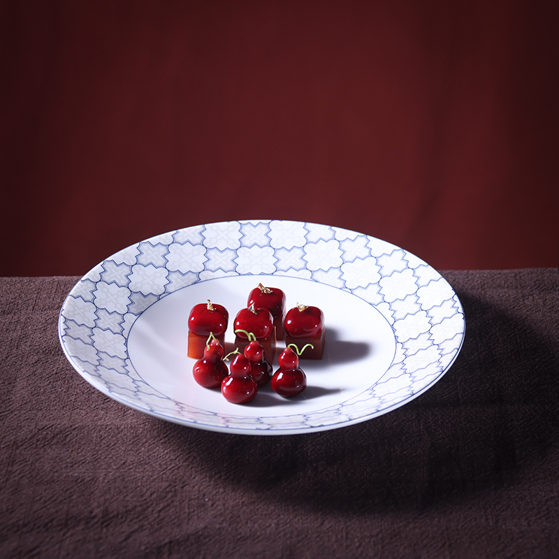 先锋匠厨釉下彩创意斗笠碗凉菜碗精致位上菜会所餐具意境菜餐具