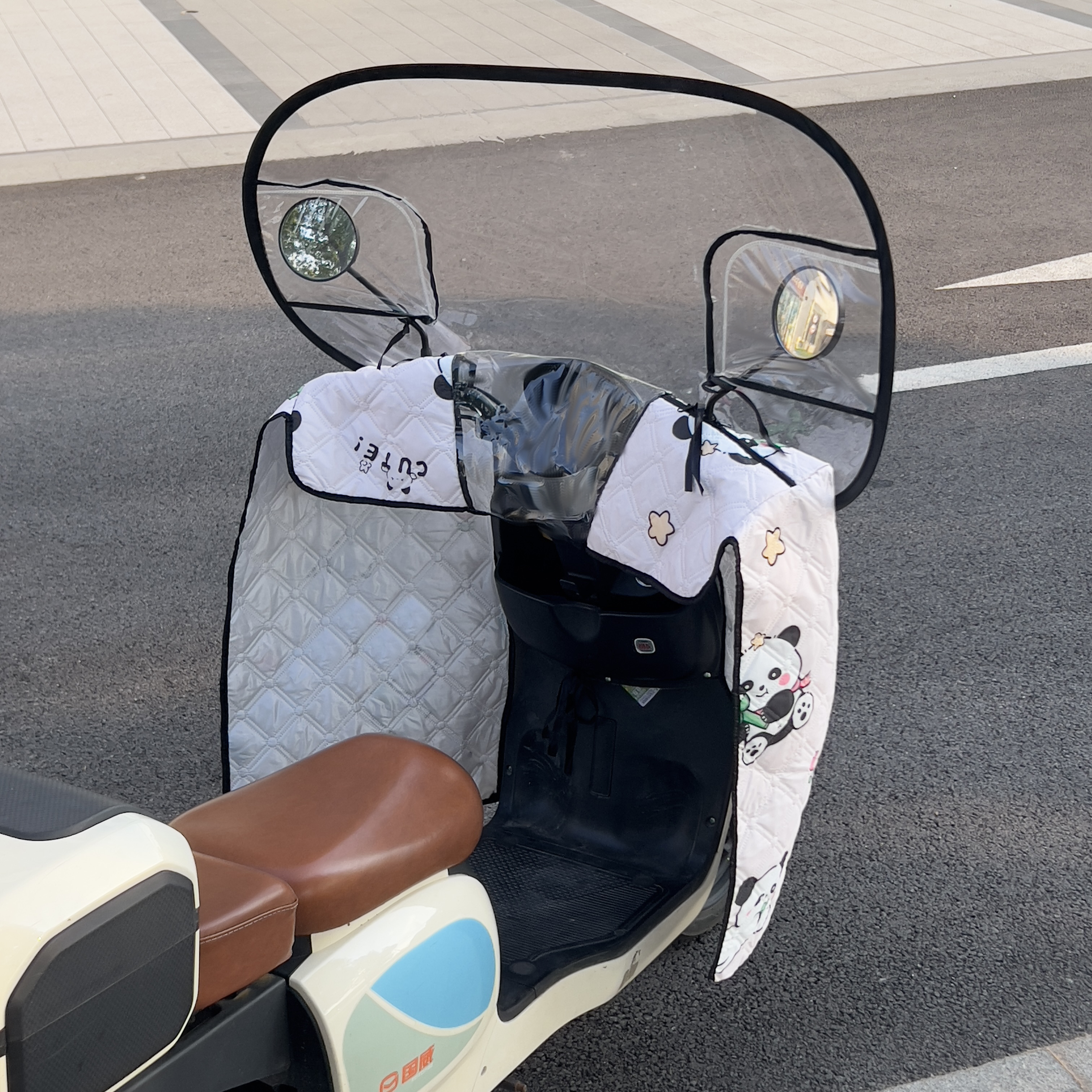 电动车挡风被加绒加厚防雨罩电瓶摩托车四季通用防水透明前挡风板