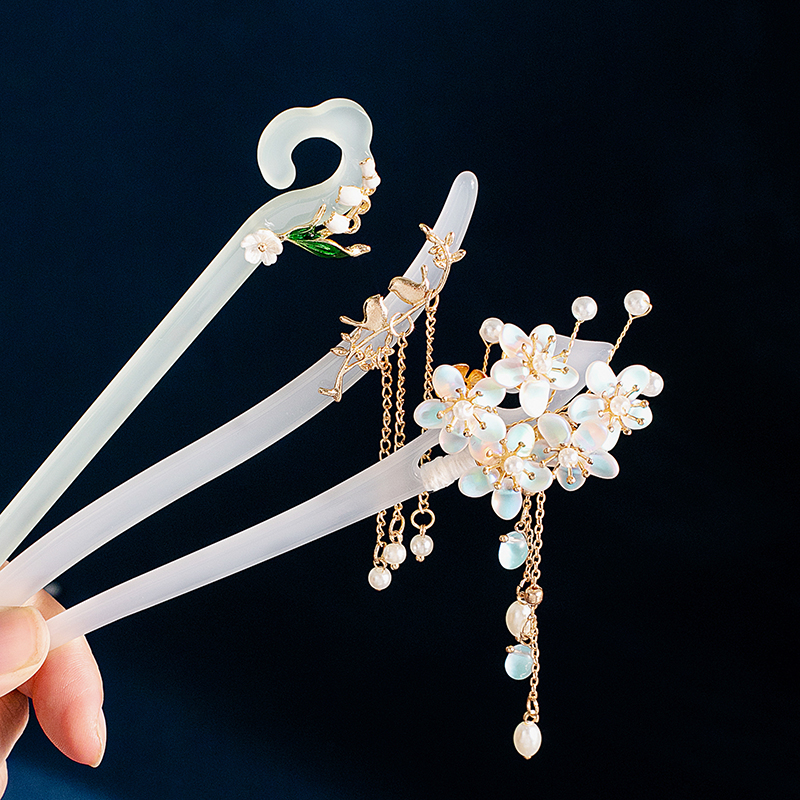 特价  古风醋酸发簪子简约现代百搭盘发素簪发钗汉服发饰旗袍配饰