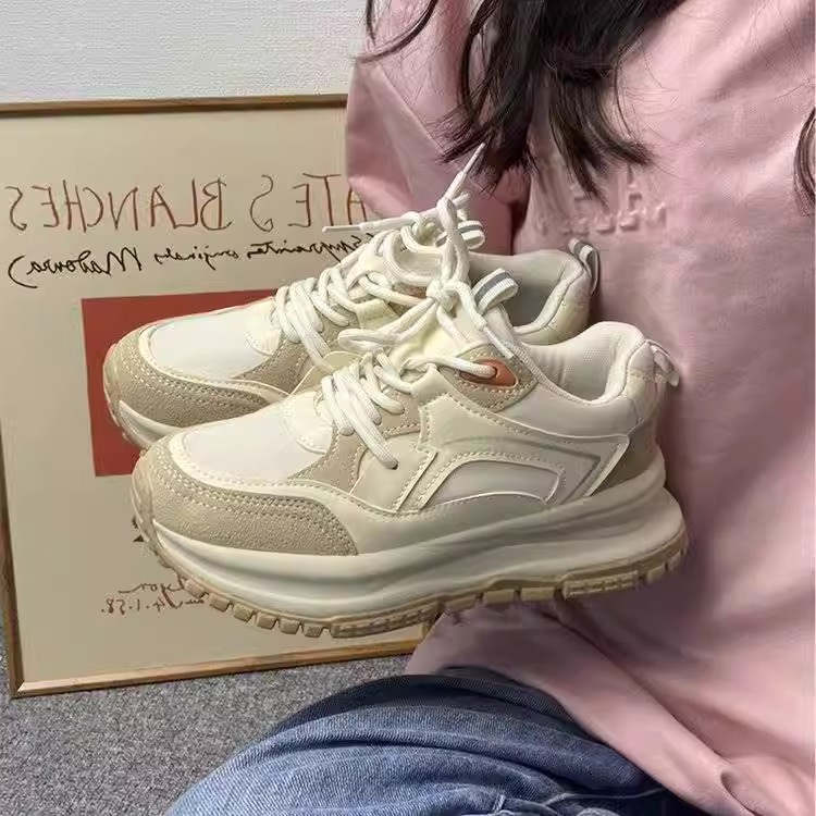秋款百搭运动鞋女增高秋季原创舒适厚底休闲老爹鞋女ins潮阿甘鞋W