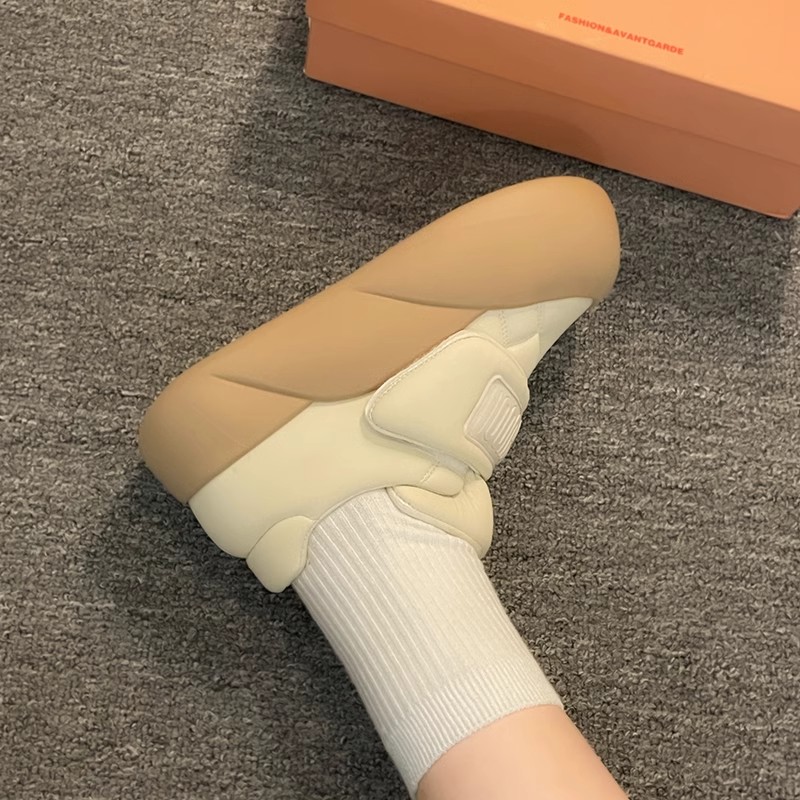 潮流秋冬季魔术贴时尚大头鞋女小白鞋小众板鞋百搭面包鞋加绒棉鞋