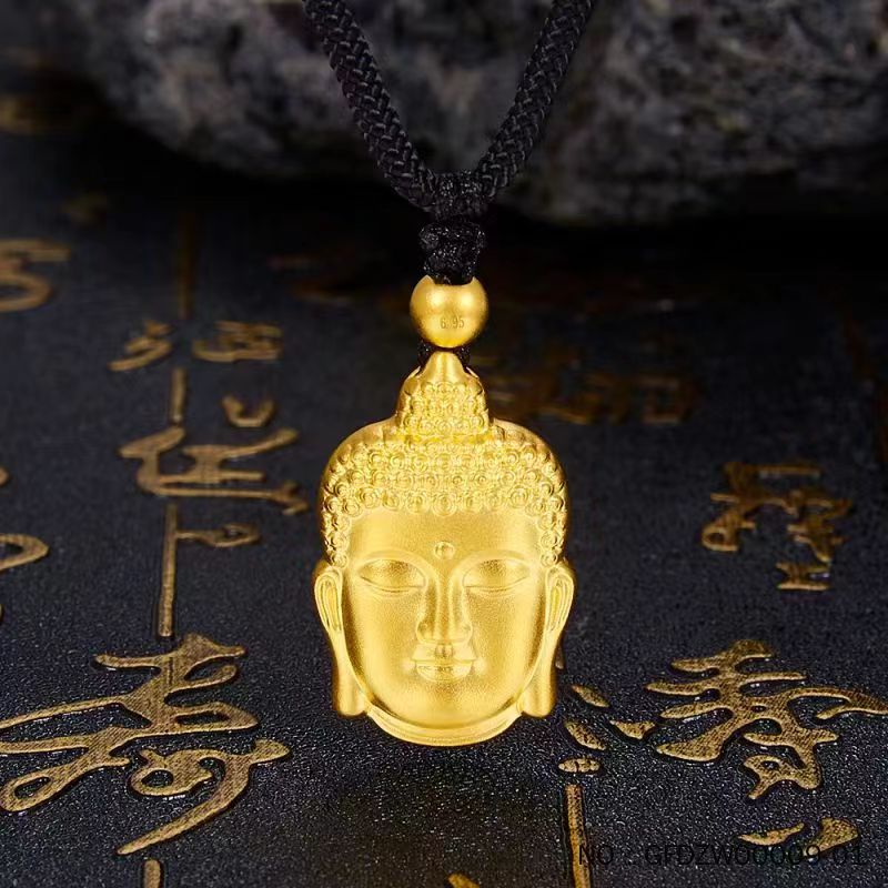 黄金佛头吊坠足金999古法工艺传承时尚经典精致礼物纯黄金首饰