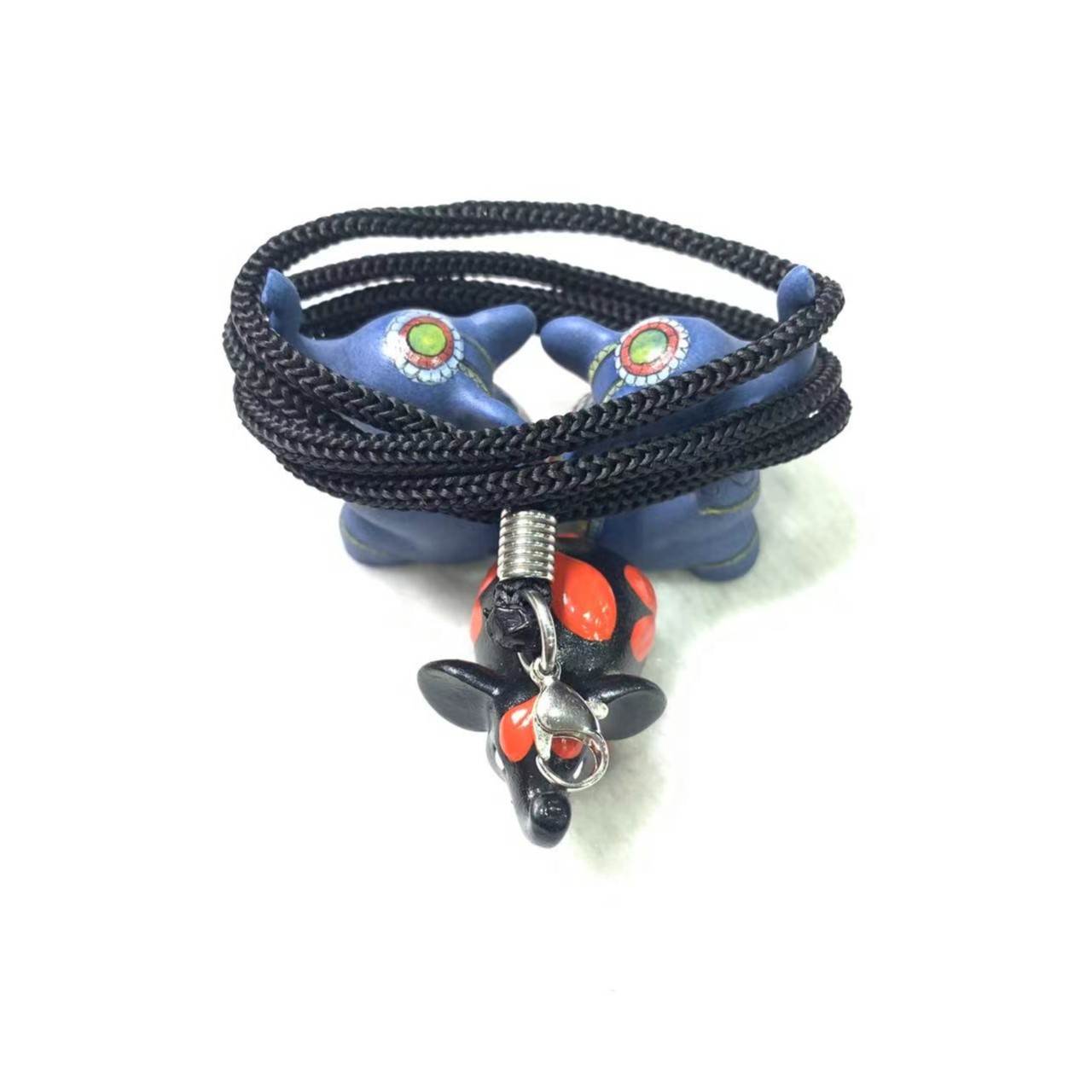 饰品2号手工黑色钢环极简挂绳