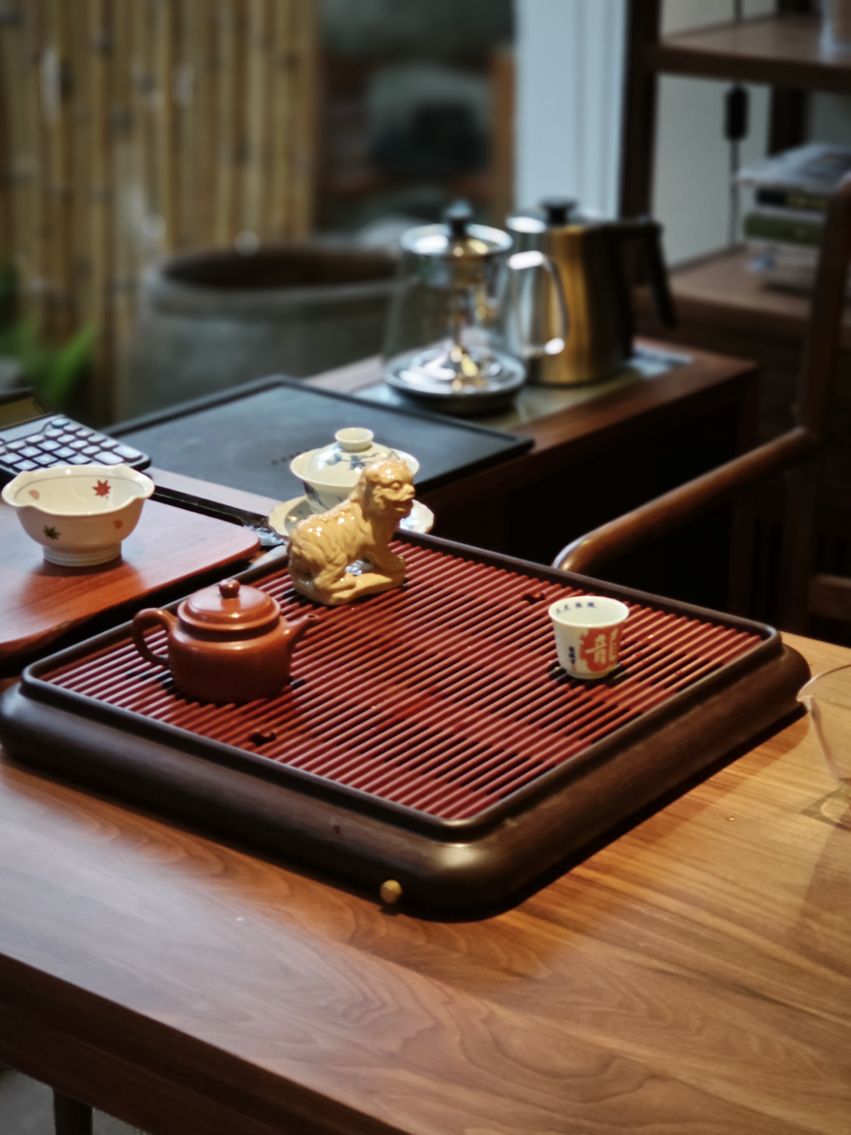 德国电木茶盘茶台新中式设计储水下水茶盘