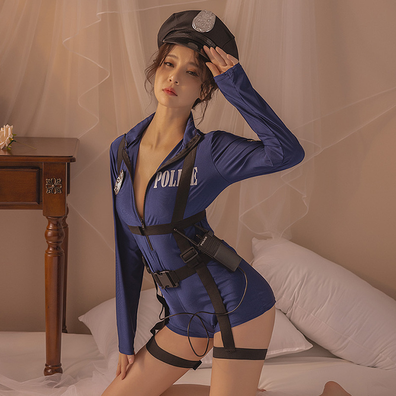 呼叫警官制服cos女警御姐诱惑紧身包臀火辣连体衣服时尚套装