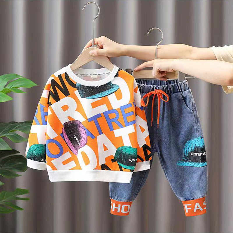 男童新款春秋装套装夏装洋气潮服帅气男孩潮儿童春款卫衣两件套