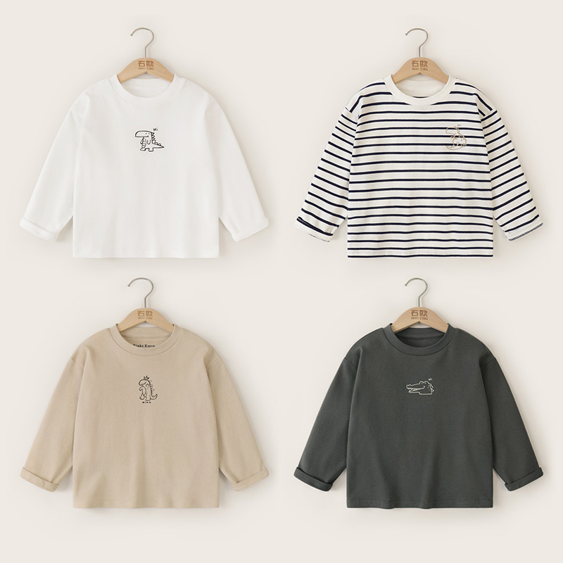 右欧【秋款上新】男童长袖T恤春秋款童装儿童打底衫上衣秋季U14960