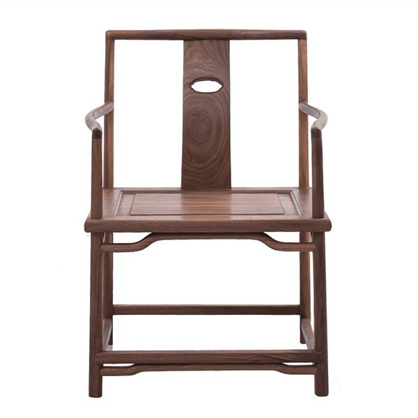 北美黑胡桃木海棠椅仿清现代简约