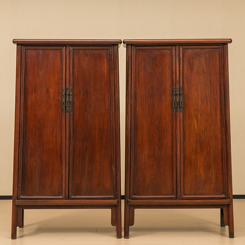清 红木圆角柜（一对）古董收藏