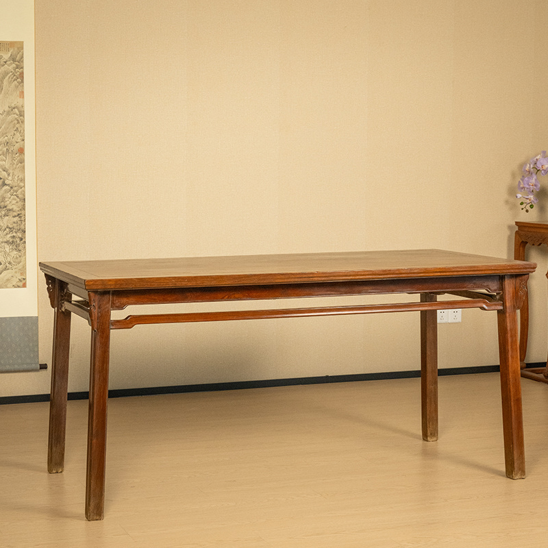 清早期 黄花梨一腿三牙画桌古董收藏