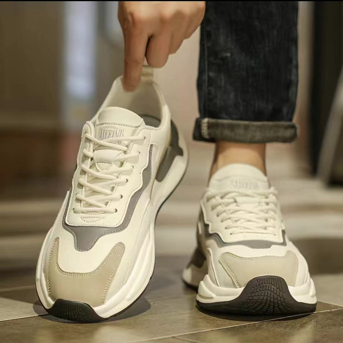 2023冬季男士休闲时尚潮流潮鞋舒适百搭透气轻便跑步鞋慢跑鞋D802