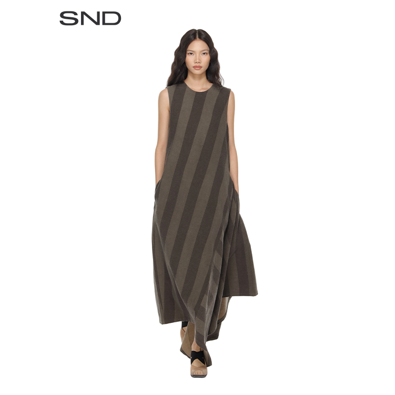 【UMA WANG 设计师品牌】SNDPF24 不规则拼色背心裙 夏季休闲