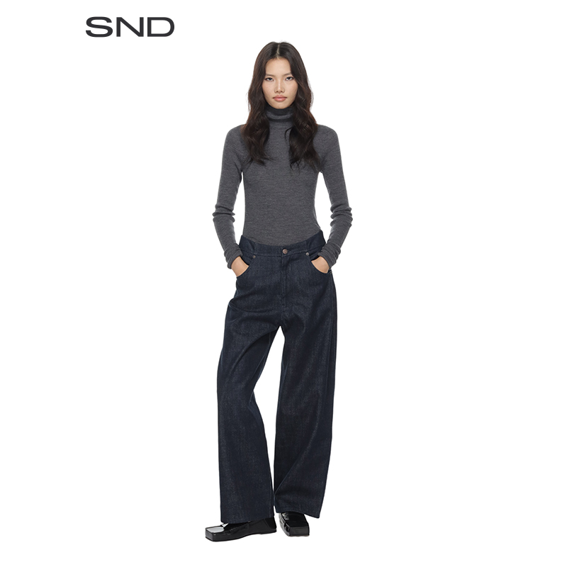 【RETNELLAG 】弯刀剪裁牛仔裤 蓝色  经典 时尚潮人人手一件