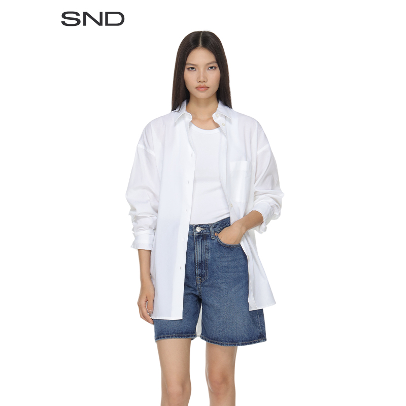 【SAMSOE SAMSOE 设计师品牌】SND PF24  简约宽松衬衫 白色长袖