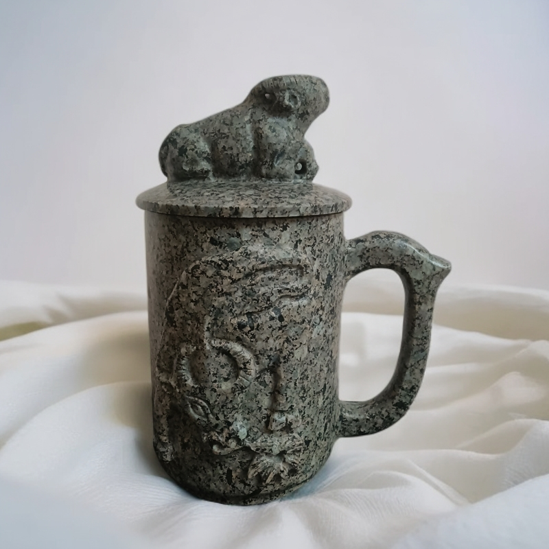 中华麦饭石高档陶瓷复古生肖牛杯十二生肖