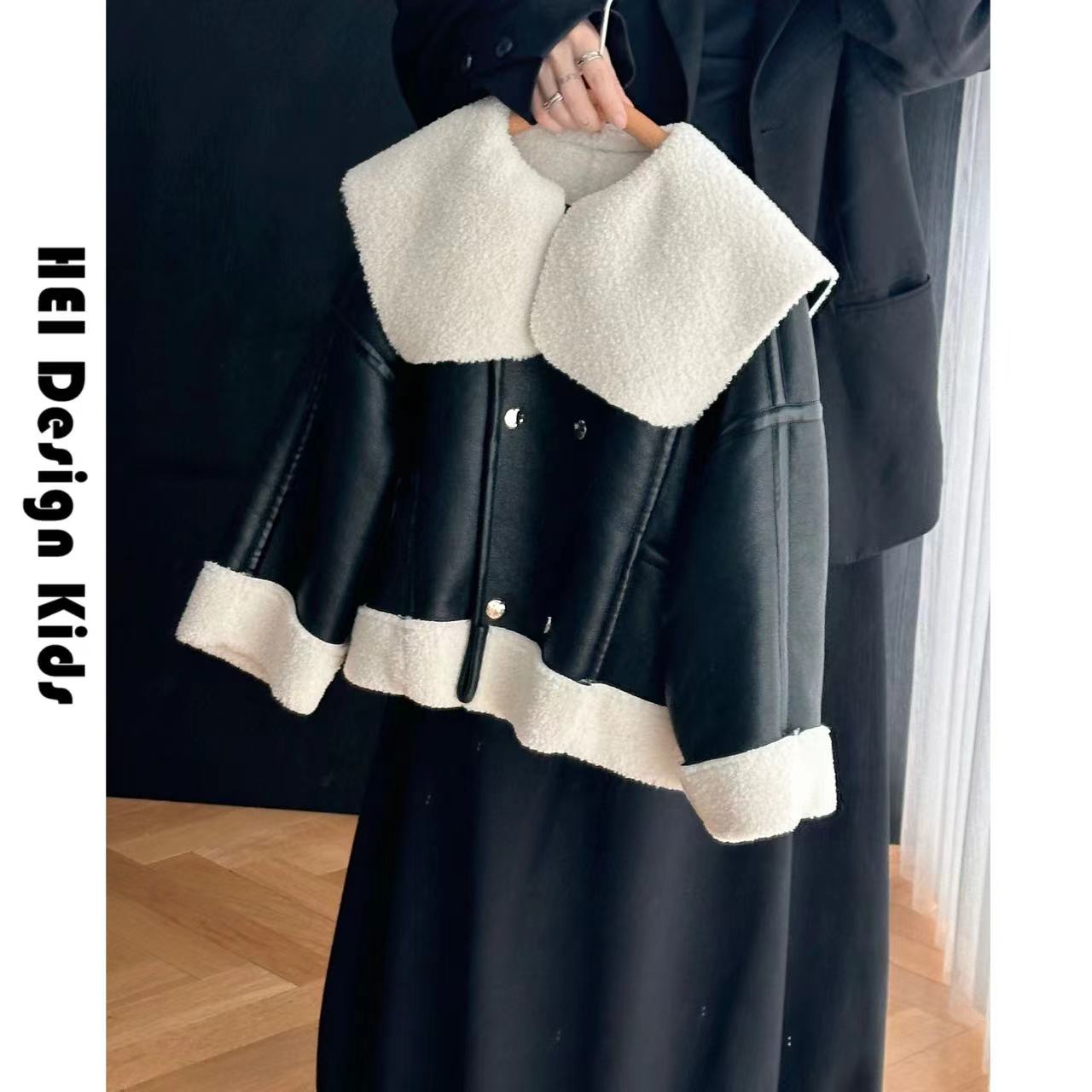 【设计师品牌】山羊毛皮衣外套星星颗粒毛绒秋季新款中大童亲子 269