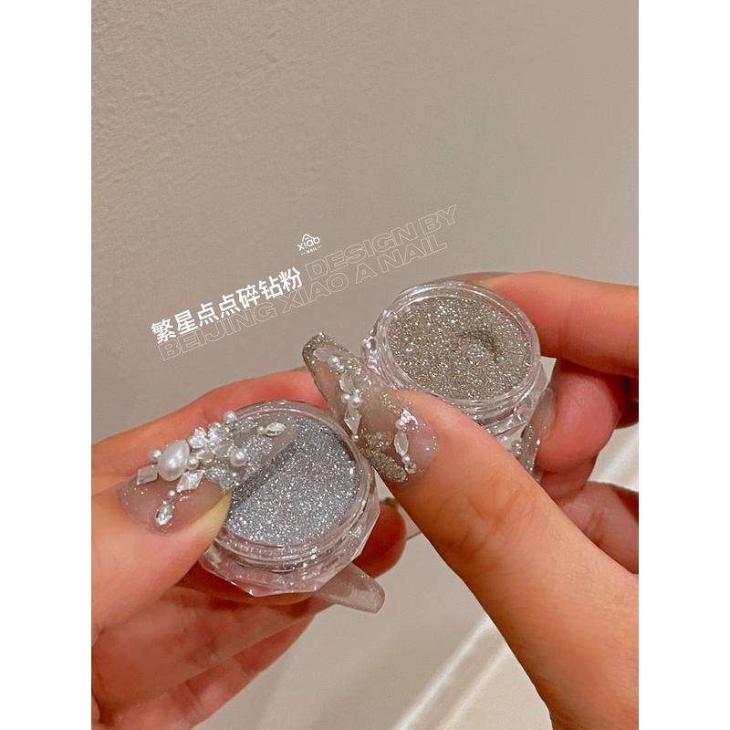 XIAOANAIL美甲碎钻粉反光浅金色亮片钻石闪片DIY指甲饰品贴片