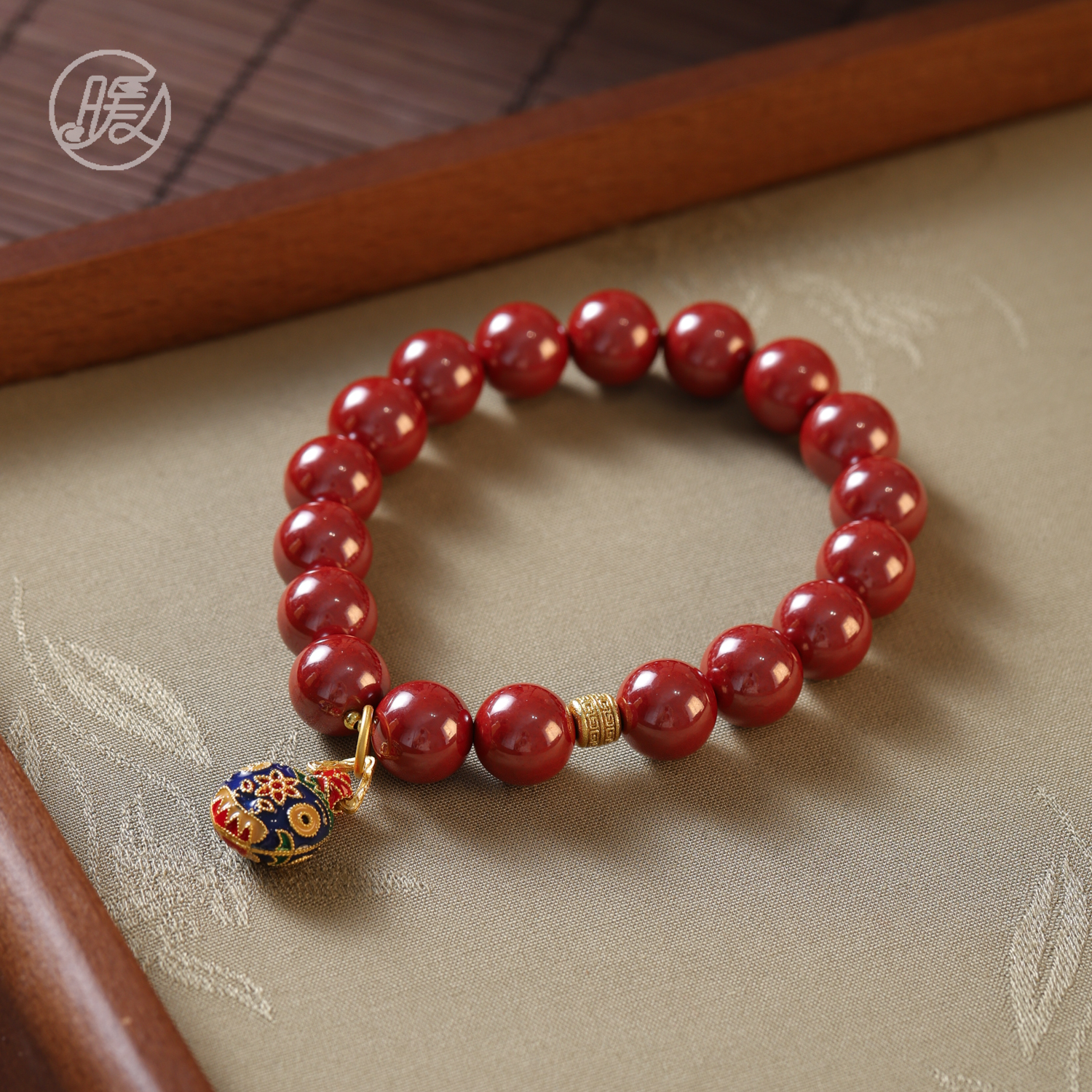 含辰砂工艺品单圈朱砂手串10mm搭配吞金兽手链H2770