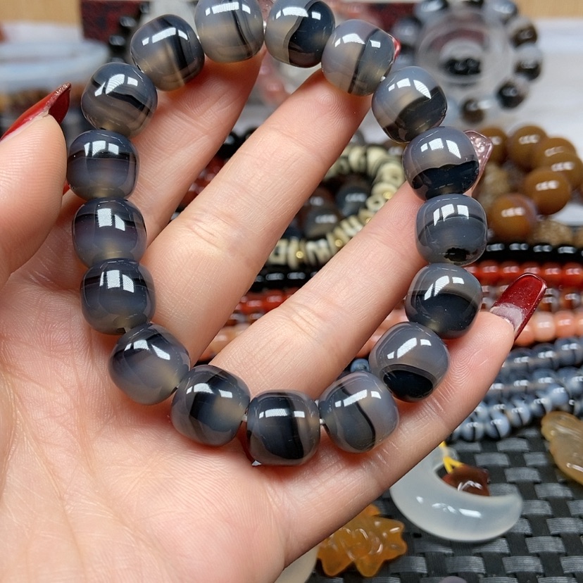 【闪购商品】玛瑙/玉髓手链未镶嵌没***思手串