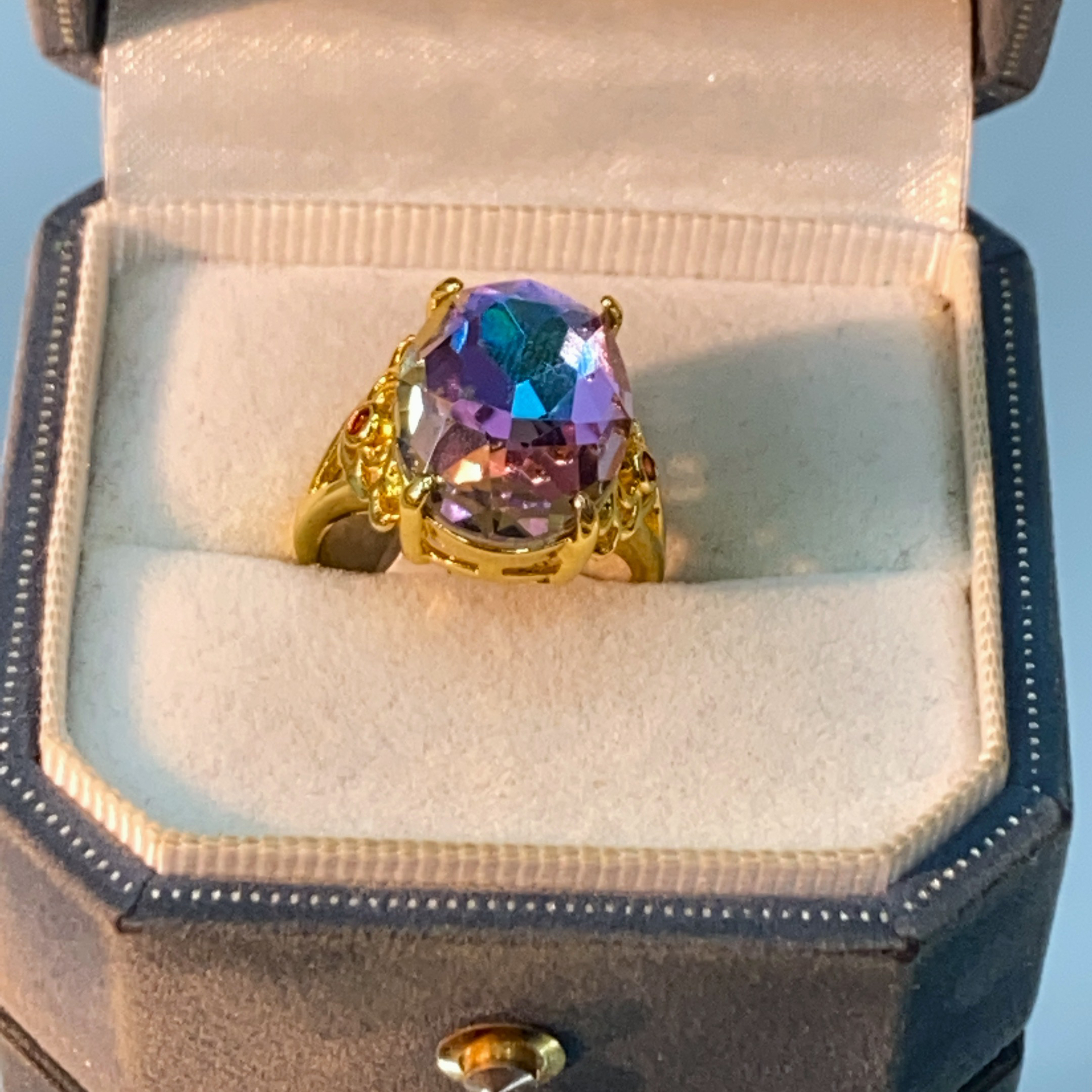 铜合金合成锆石戒指 TTSD 彩色时尚潮流百搭款戒指 844