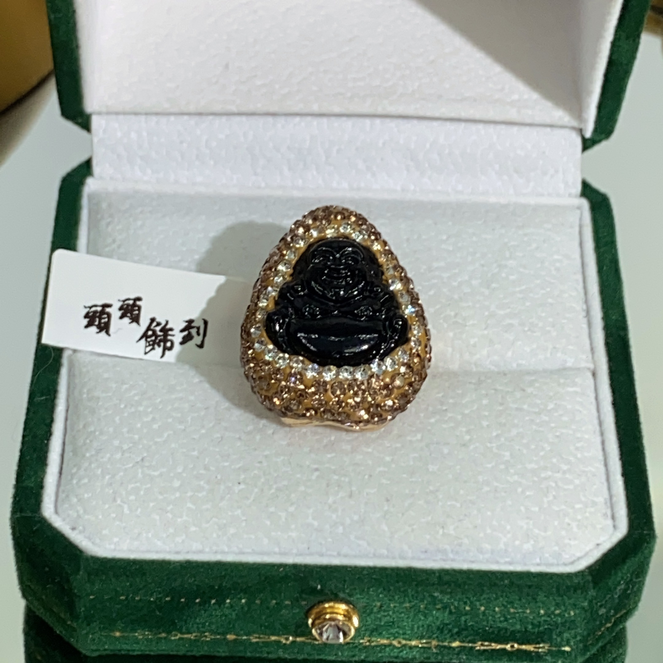 铜合金合成锆石戒指 TTSD 黑色MN大佛公经典戒指 7394
