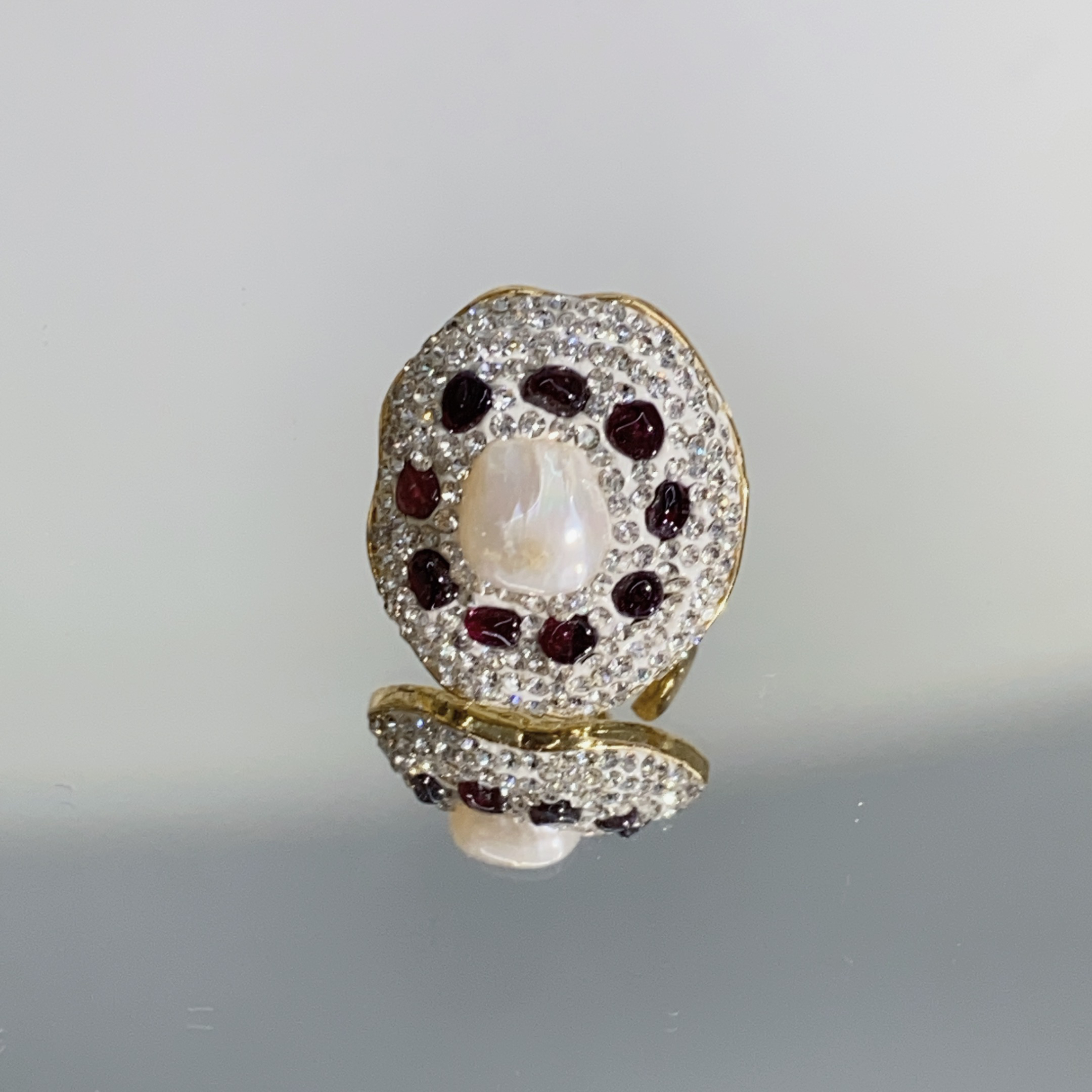 铜合金合成锆石戒指 TTSD 白色施华洛时尚潮流百搭款戒指 1098