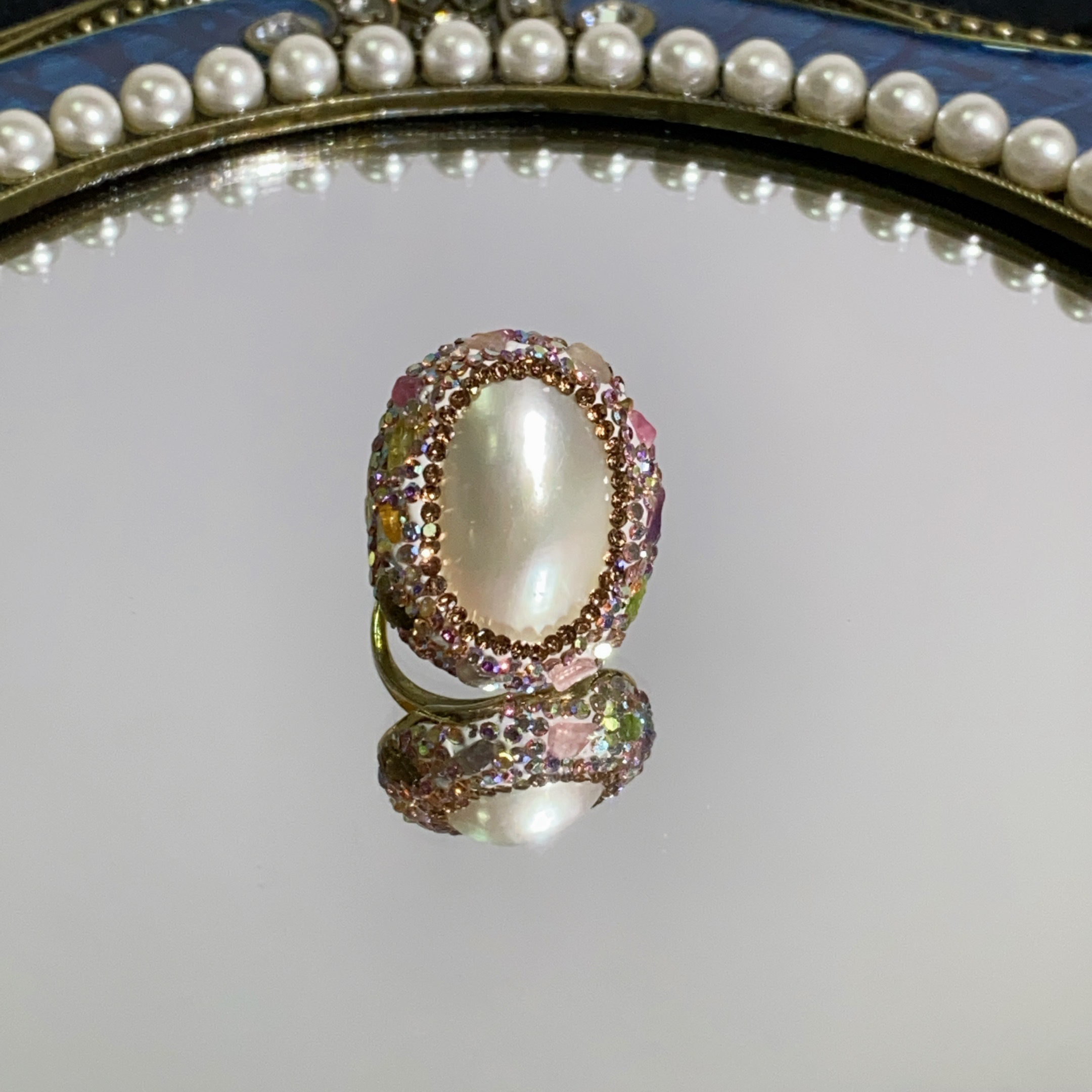 铜合金合成锆石戒指 TTSD 白色裸面气质经典百搭轻奢中古戒指6448