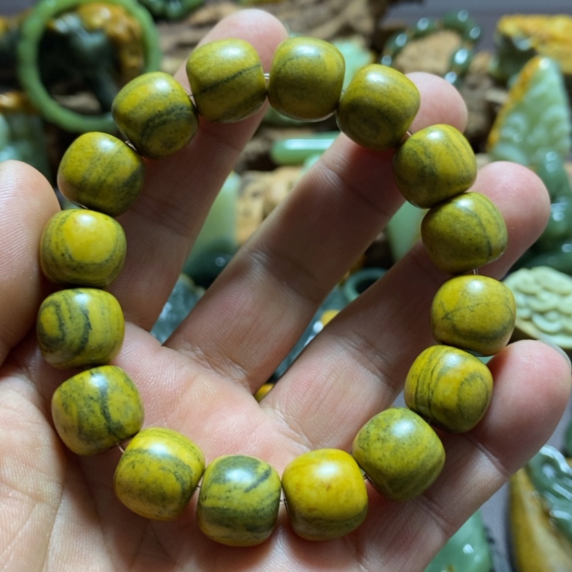 【闪购商品】岫岩河磨玉（透闪石质玉）手串未镶嵌稳***福