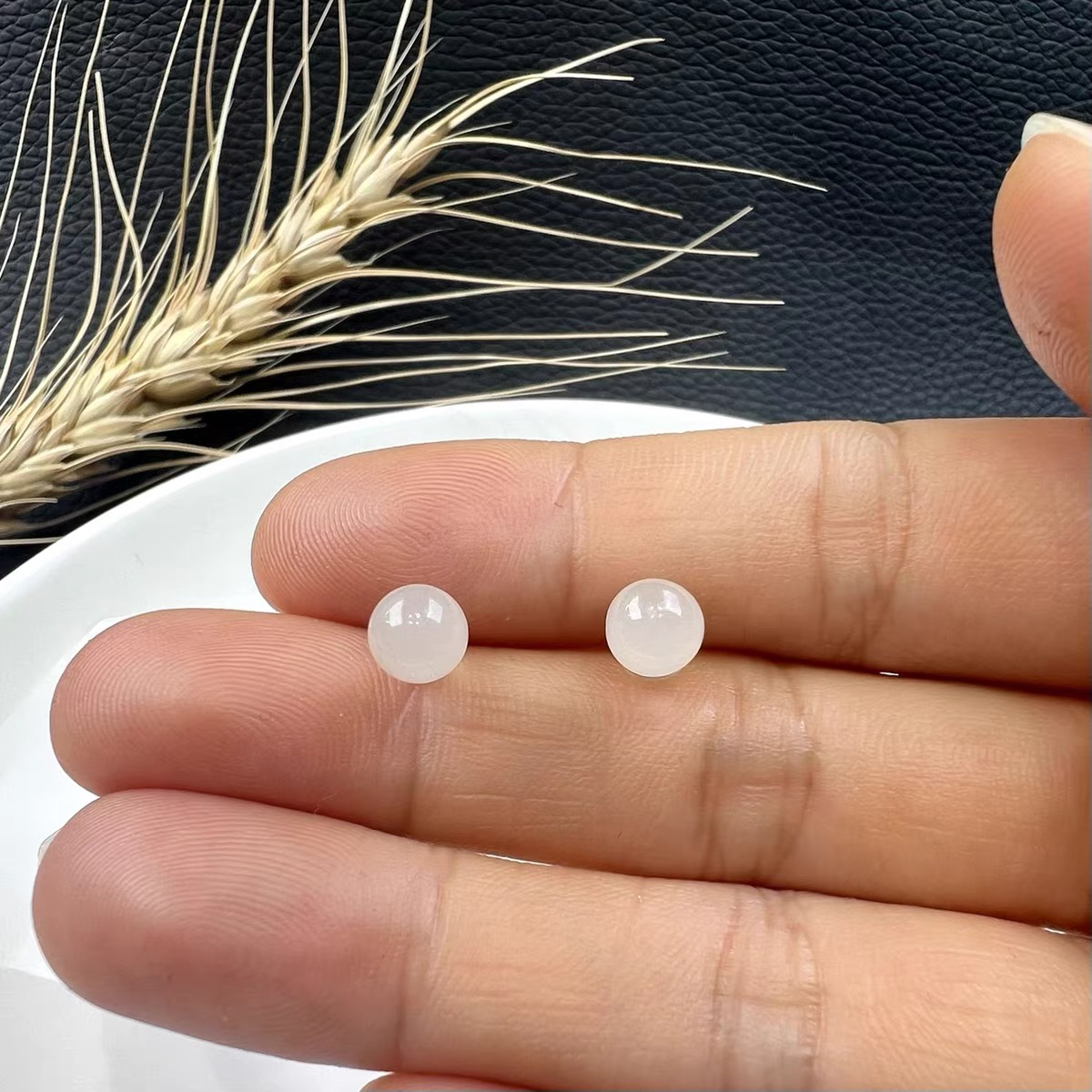 和田玉晴白玉耳饰小众设计高级感玉石耳坠耳环和田玉耳饰