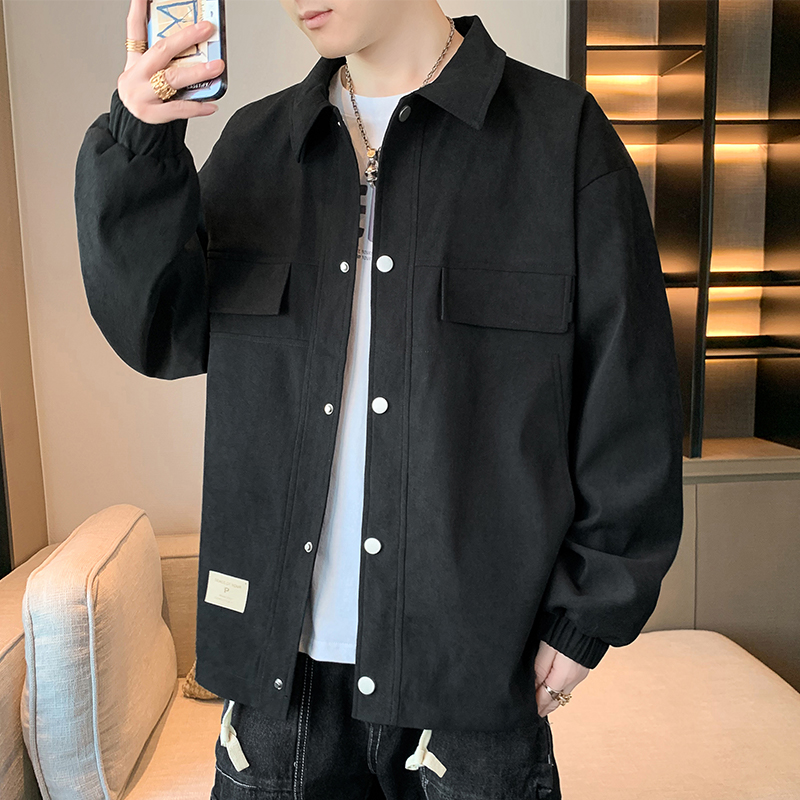 uaw休闲夹克外套男士春秋季男款潮流帅气牛仔百搭翻领上衣服高