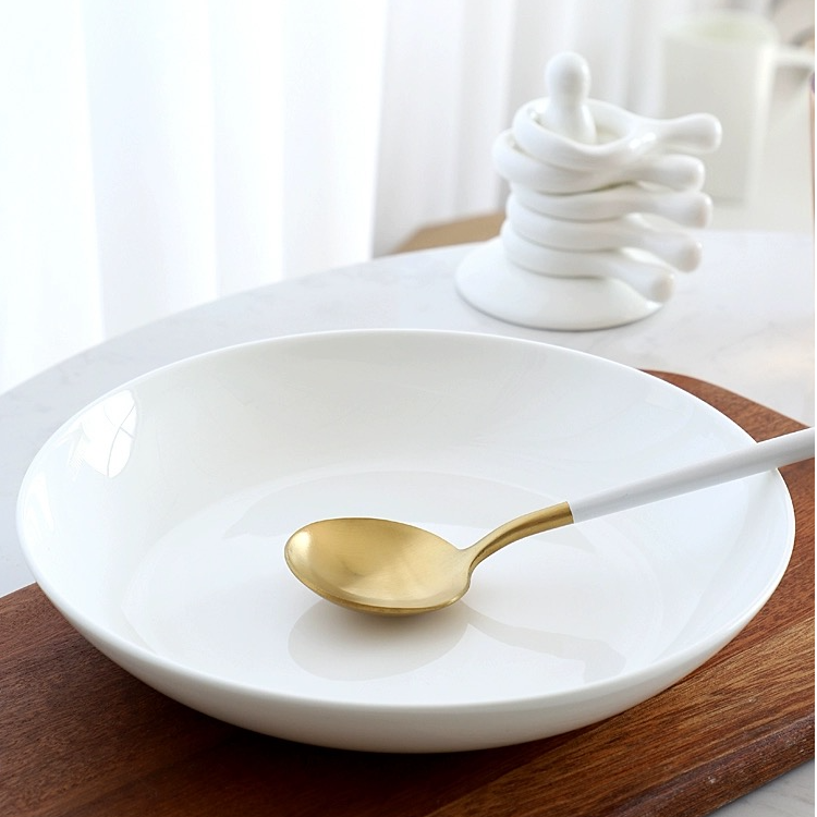 景德镇高温餐具骨瓷釉下彩[家用大号汤盘菜盘]家用高颜值餐盘圆形