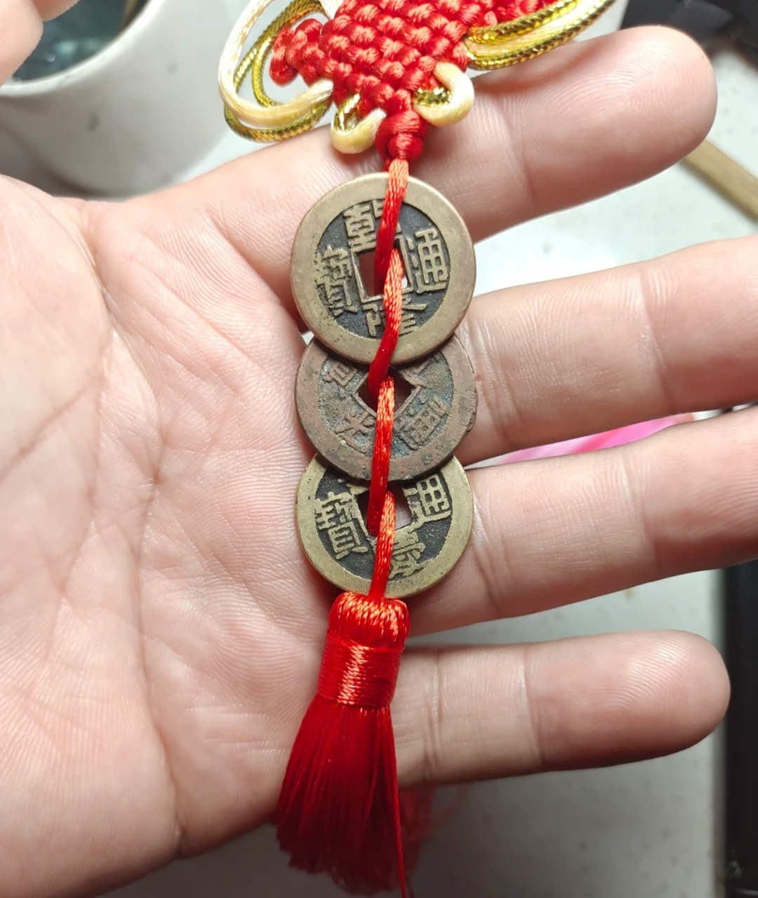 （工艺品铜钱）现代文创挂饰饰品吊坠花钱直播间所见即所得