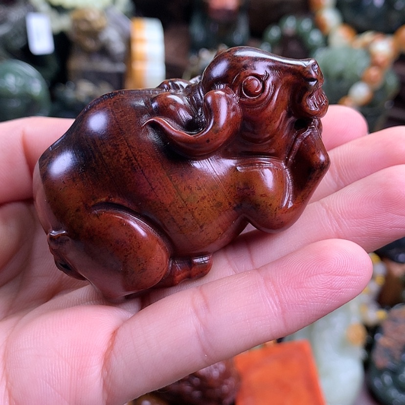 【闪购商品】岫岩河磨玉（透闪石质玉）手把未镶嵌真*