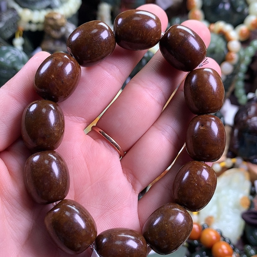 【闪购商品】岫岩河磨玉（透闪石质玉）手串未镶嵌正***中