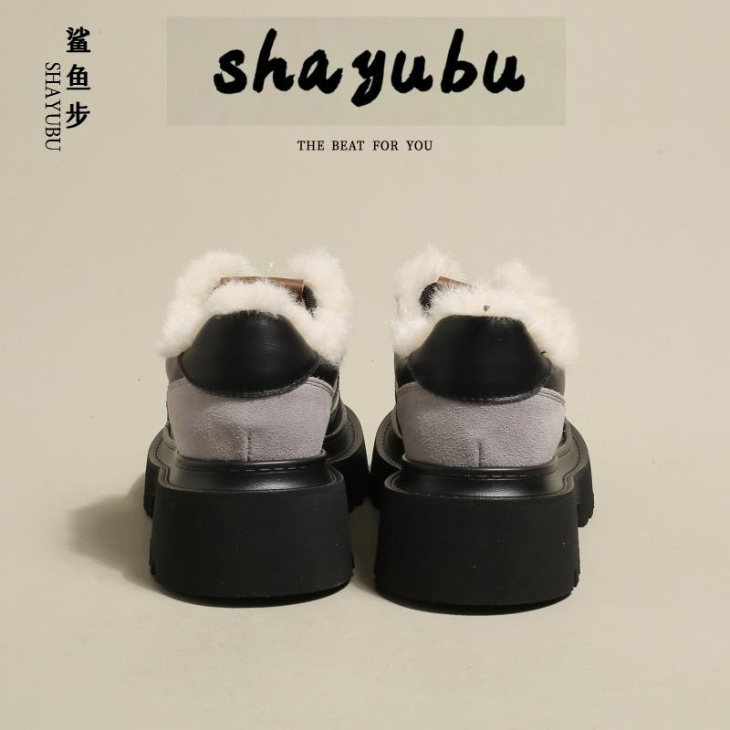SHAYUBU厚底运动鞋新款女士鞋透气网鞋秋冬雪地靴棉鞋休闲女鞋