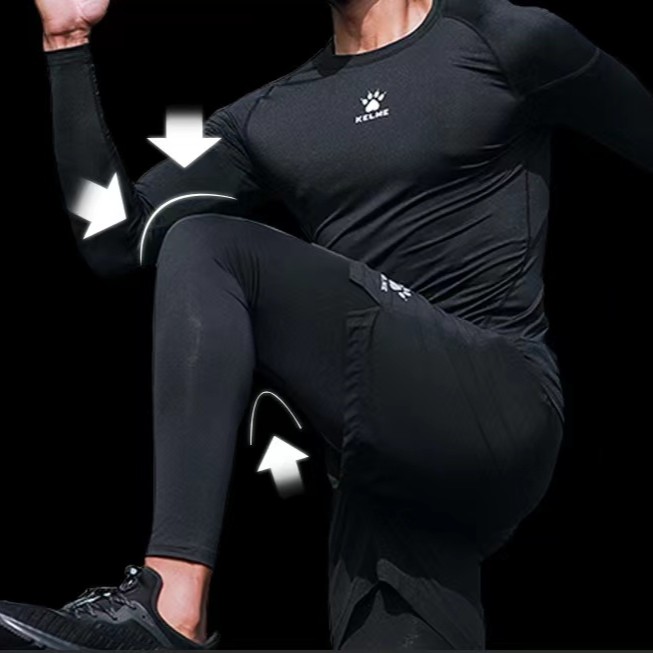 KELME卡尔美男士紧身裤加厚紧身训练裤跑步高弹速干运动裤压缩裤