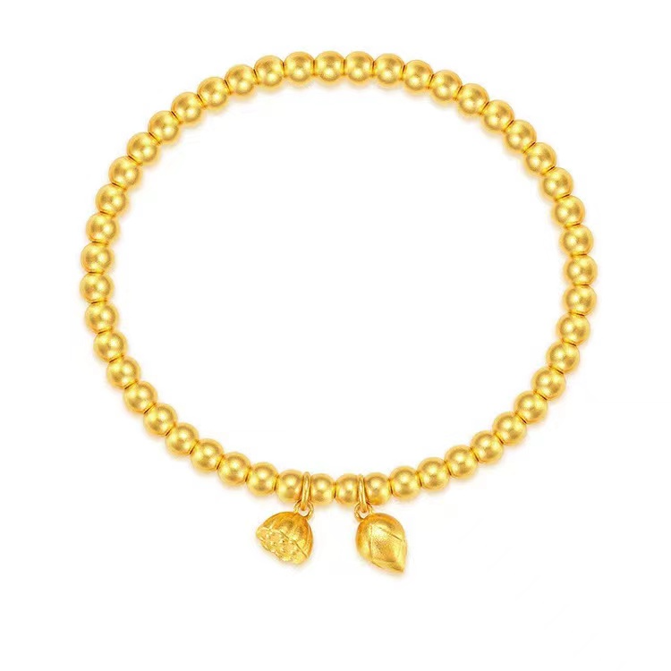  DS【萃华金店】黄金 两世欢手链 古法金工艺 时尚百搭 和和美美