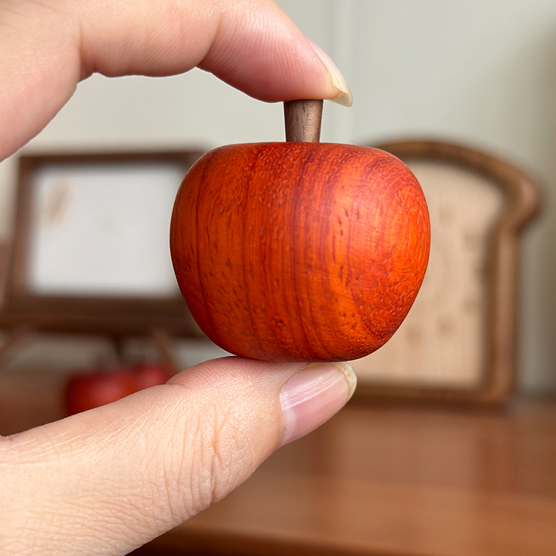 小苹果实木桌面摆件 平安果创意礼品