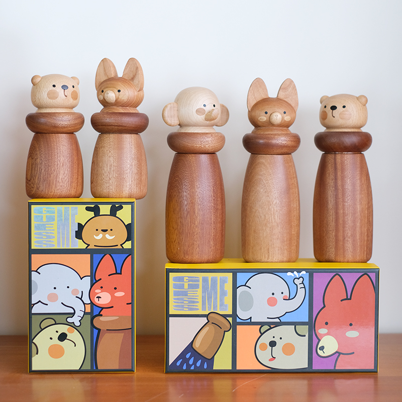 小动物研磨器 餐桌创意桌面摆件 美食西餐胡椒海盐手动研磨器