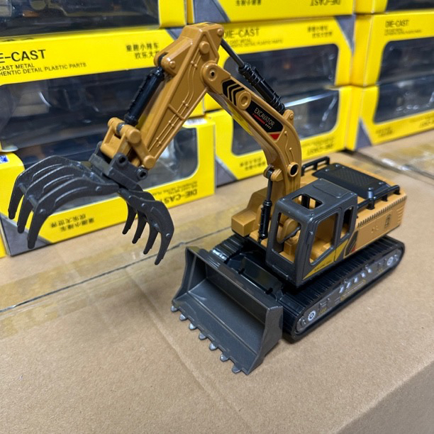 推斗版1:55合金惯性机械工程车回力玩具