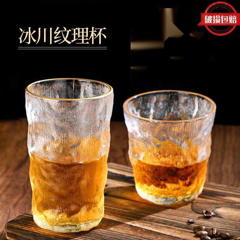<五⭐反2不能私信不反>【破损包赔】冰川杯日式树纹雾面透明玻璃杯家