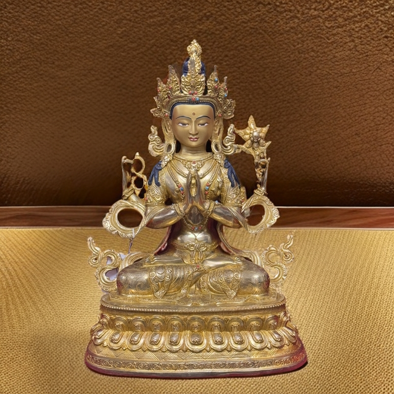 四臂观音｜尼泊尔鎏金高品进口纯铜家居摆件