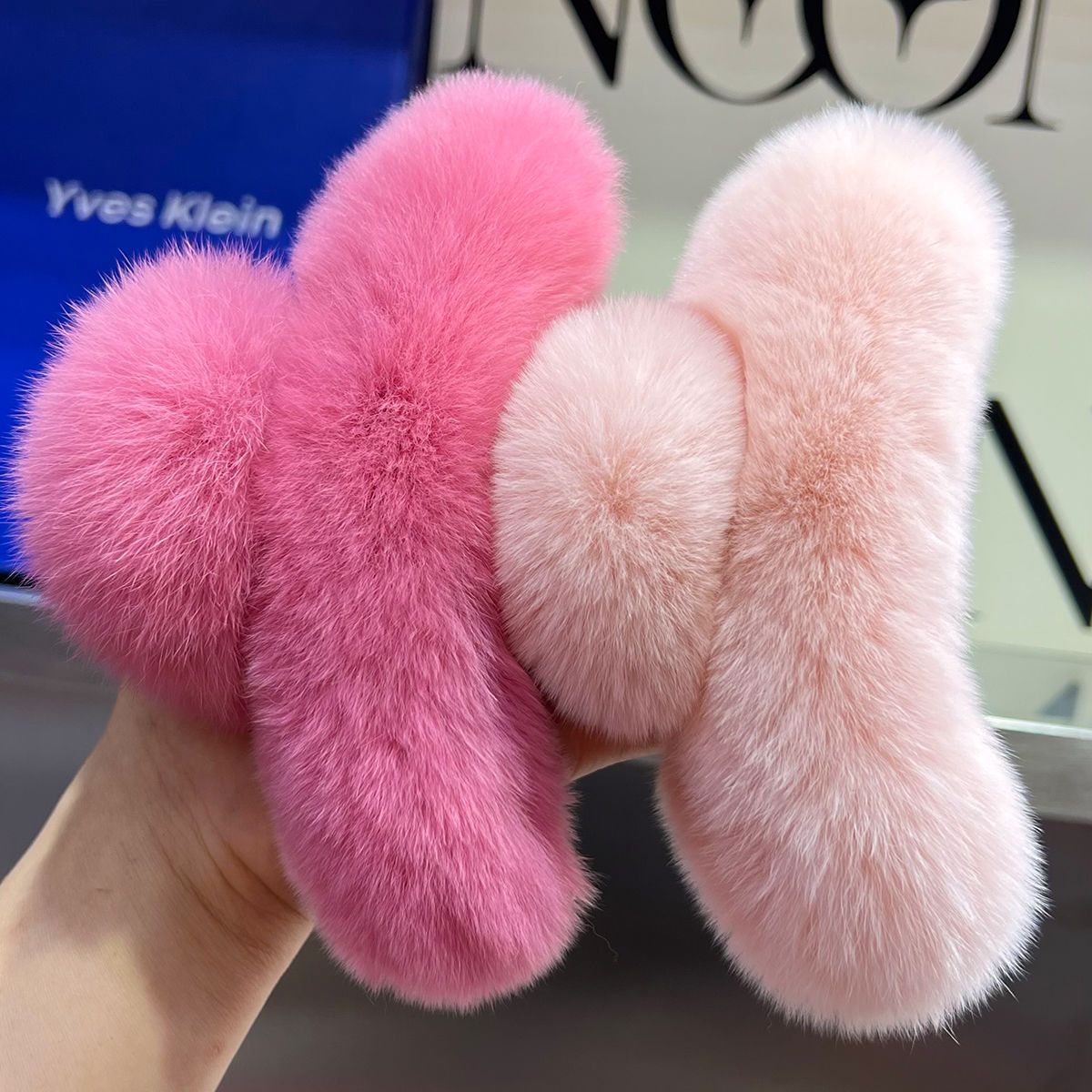 【超大号】真獭兔毛后脑勺抓夹网红超大毛毛发夹可爱毛绒头饰发抓