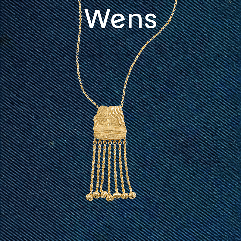 Wens/吻斯 铜合金项链 THE KISS雕刻流苏项链百搭小众高级