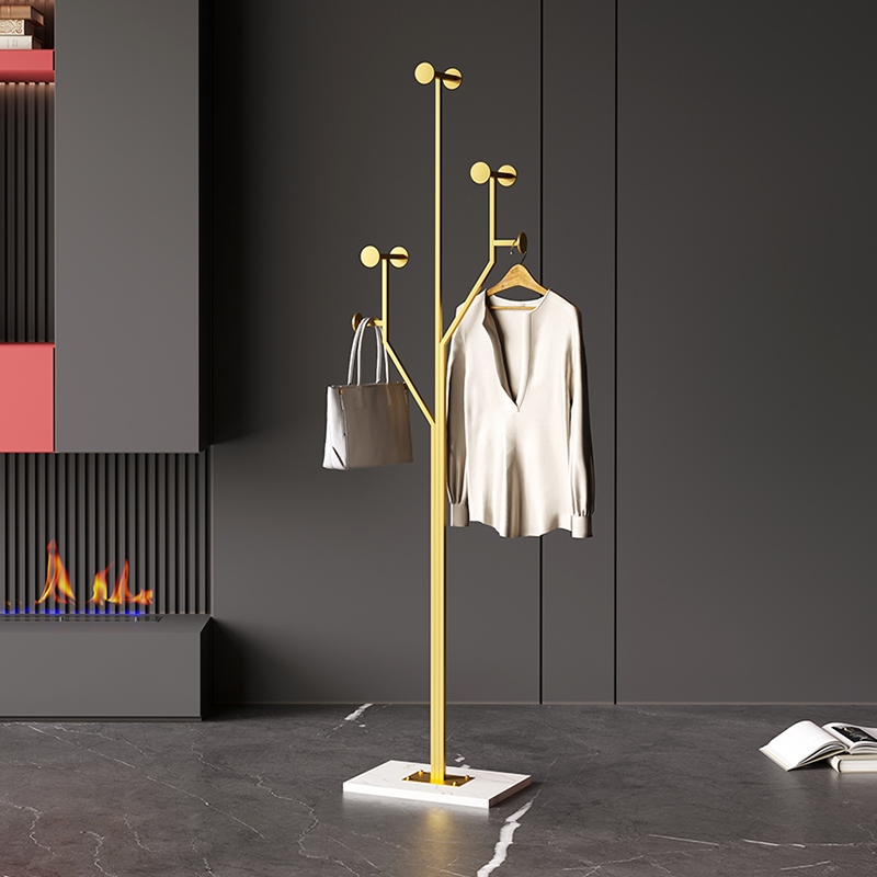 意式轻奢衣架挂衣架落地卧室家用铁艺衣服挂架玄关立式简易衣帽架