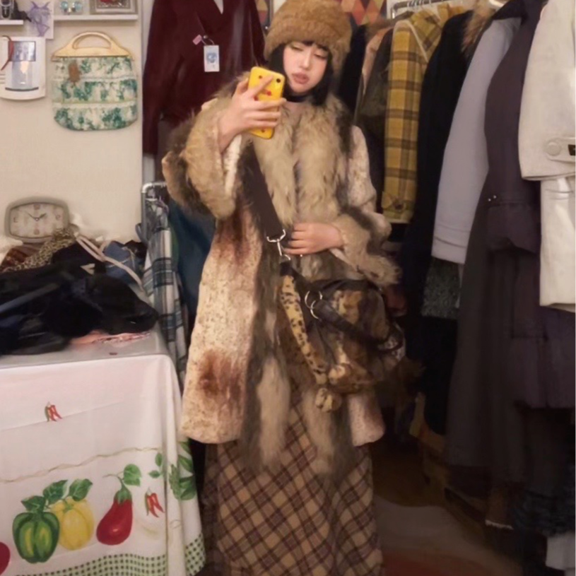 任酸奶vintage古着复古大衣毛衣风衣外套