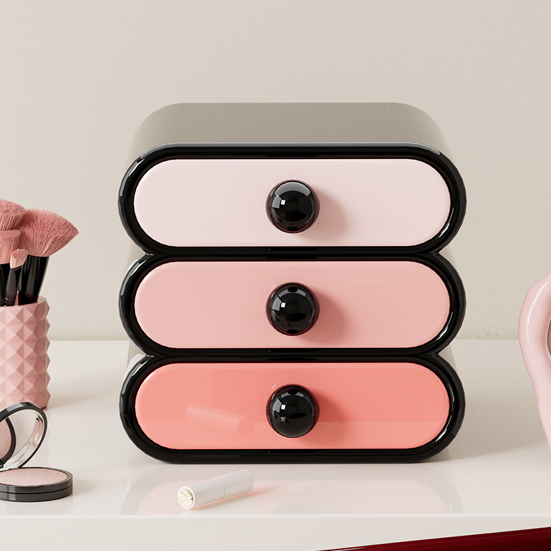 抽屉式化妆品收纳盒家用大容量化妆品置物架高级感梳妆台分格收纳