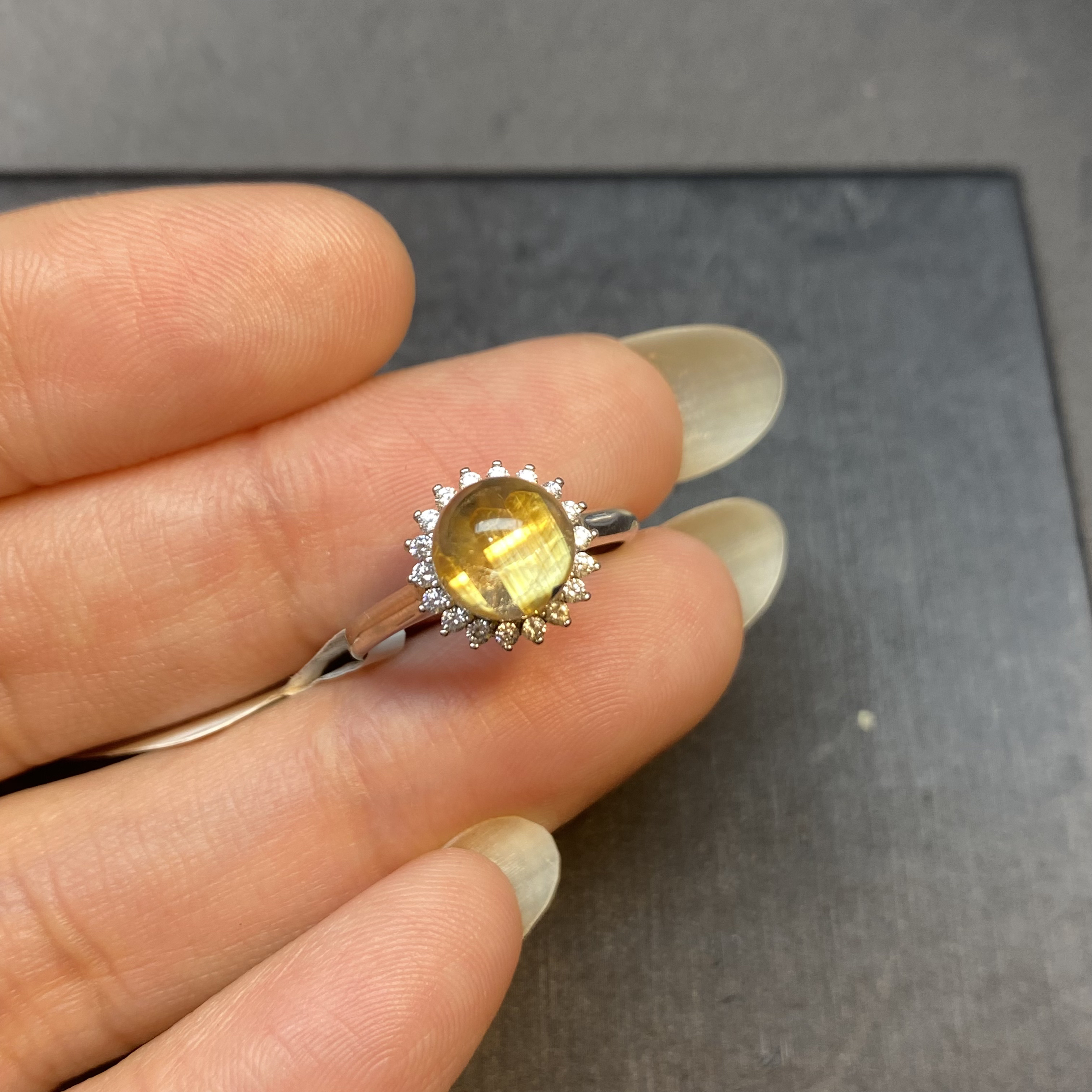 天然钛晶戒指女士戒指