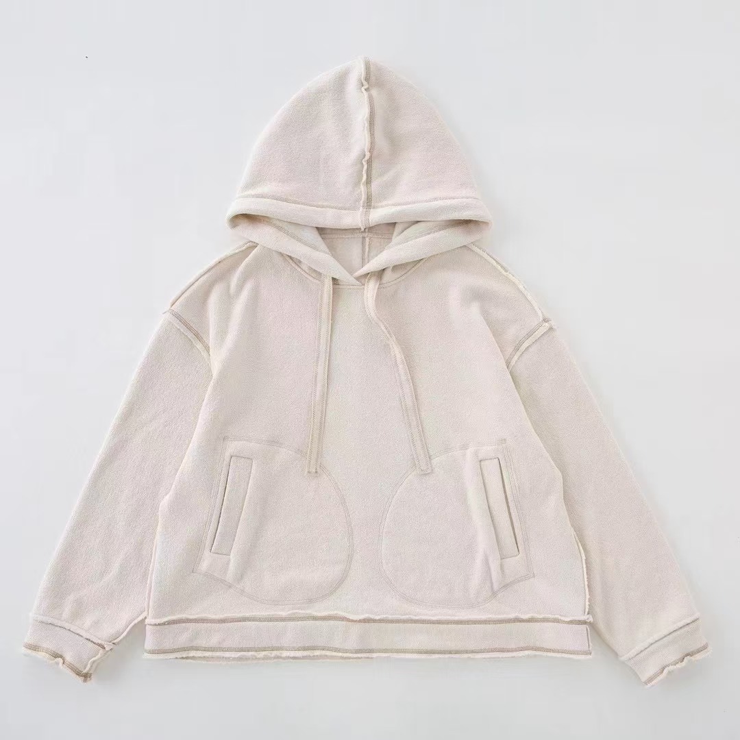 素朴布衣垒土原创S1080宽松休闲简约连帽质感肌理卫衣女